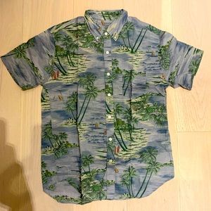 J Crew - Chambray Hawaiian Print Shirt (Medium)